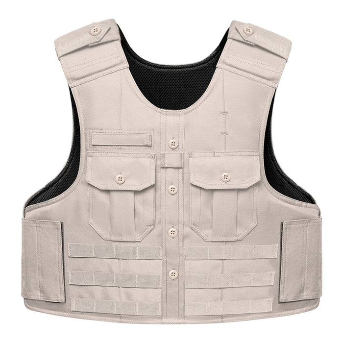 Safe Life Tactical Uniform Style Multi-Threat Vest Level IIIA body armor Safe Life Silver Tan 4XS 