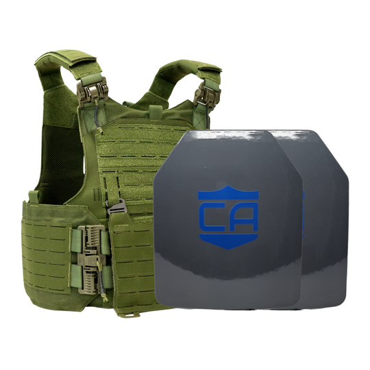 Green M.O.D. carrier with two HX Speed Plates, SAPI cut UHMWPE plates with waterproof coating 8
