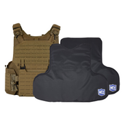 Tan M.O.D. plate carrier with CaliberX soft wrap around body armor panels 0