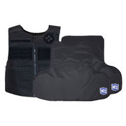 Black patrol vest with multiple pockets and front & back CaliberX Wrap Around Soft Armor Panels 0