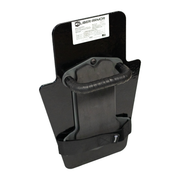 Top view of black 12" x 18" Caliber Armor Pistol rated Level IIIA HG2 Ballistic Shield with padded streamlined handle on a white background 1