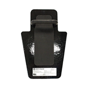 Backside of black 12" x 18" Caliber Armor Pistol rated Level IIIA HG2 Ballistic Shield with value line handle, padded armrest on a white background 2