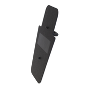 Profile view of black 15" x 25" Caliber Armor Pistol rated Level IIIA HG2 Ballistic Shield with fixed handle in the center on a white background 1