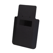 Angled front view of black 20" x 30" Caliber Armor Pistol rated Level IIIA HG2 Ballistic Shield on a white background 1