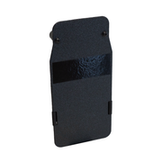 Front angled view of black 8" x 17" Caliber Armor pistol rated Level IIIA HG2 Ballistic Shield on a white background 1