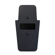 Front of a black 16" x 30" Caliber Armor Rifle rated Level III+ RF2 Ballistic Shield with fixed center handle on a white background 6