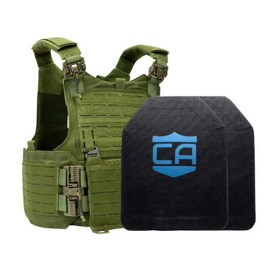 Green M.O.D. carrier with two LevelIV SAPI cut ceramic plates 13