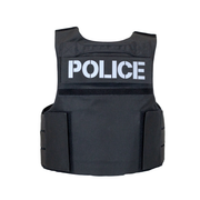 rear view of blackpatrol body armor vest with POLICE velcro ID  patch 7
