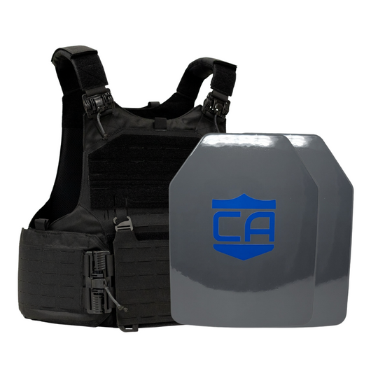 Black M.O.D. carrier with two  SAPI cut UHMWPE Maritime plates with waterproof coating 13