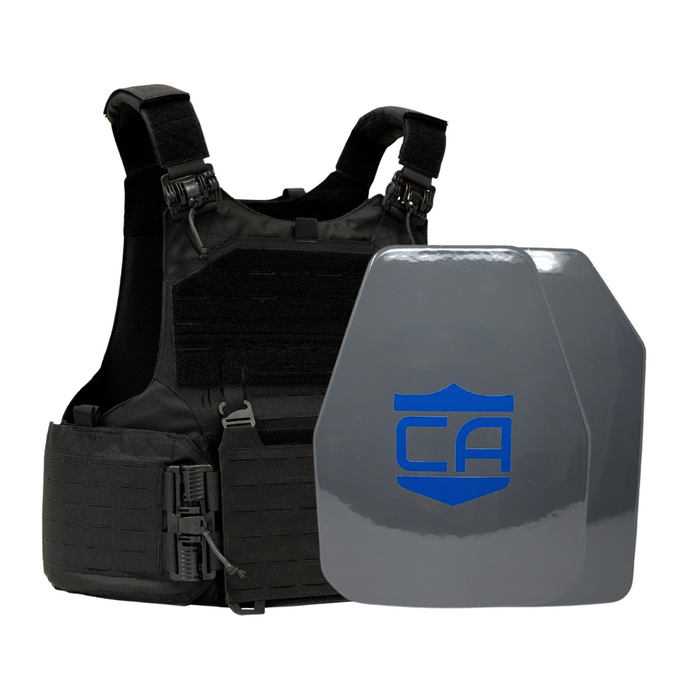 Black M.O.D. carrier with shooters &  SAPI cut UHMWPE Maritime plates with waterproof coating 15