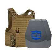 Tan M.O.D. carrier with two shooters cut UHMWPE Maritime plates with waterproof coating 2