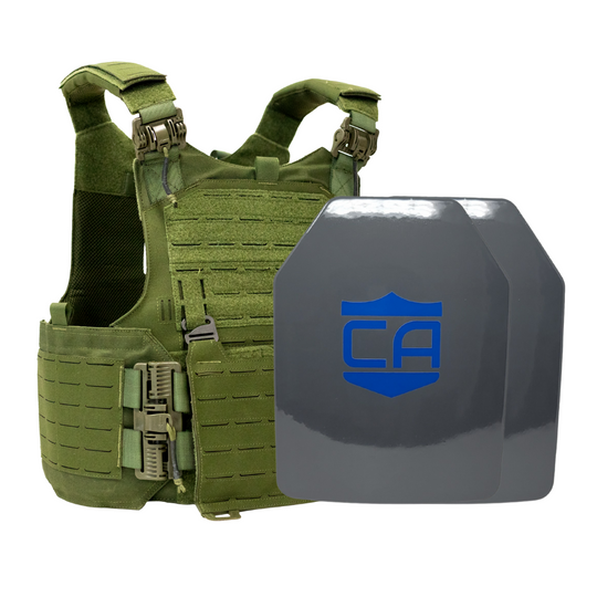 Green M.O.D. carrier with two SAPI cut UHMWPE Maritime plates with waterproof coating 11