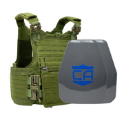 Green M.O.D. carrier with two shooters cut UHMWPE Maritime plates with waterproof coating 10