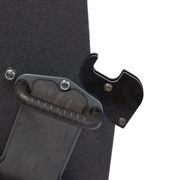 back of ballistic shield with universal weapon support bracket bolted on it 8