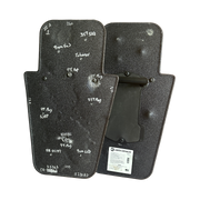 Caliber Armor Level IIIA HG2 Ballistic shield that has been shot for testing purposes, showing no rounds pierced the shield's surface 3