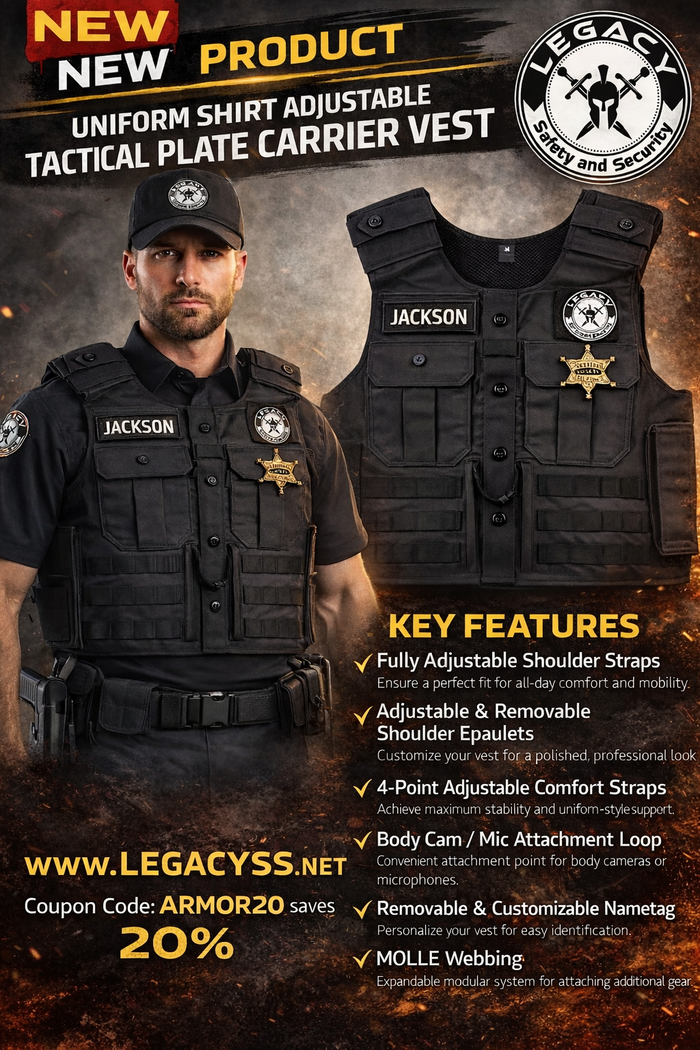 Uniform Shirt Adjustable Tactical Plate Carrier Vest 2