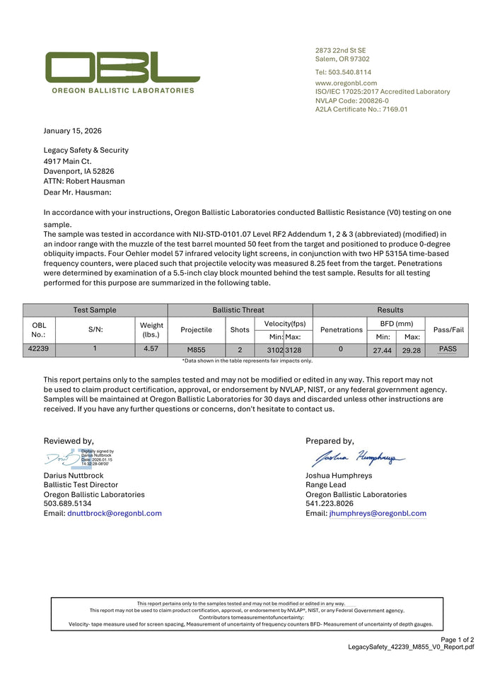 Legacy Level III+ Hard Plate 2