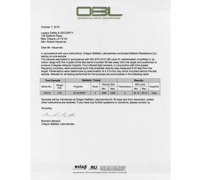 Legacy Level IV Multi-Hit Single Curve Hard Plate