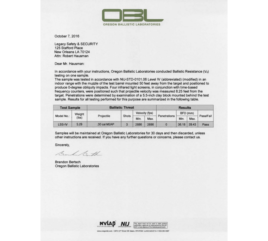 Legacy Level IV Multi-Hit Single Curve Hard Plate