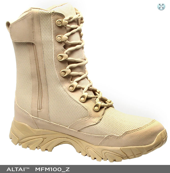 ALTAI 8″ Waterproof Tan Zip Up Boots Model: MFM100-Z Shoes Altai 