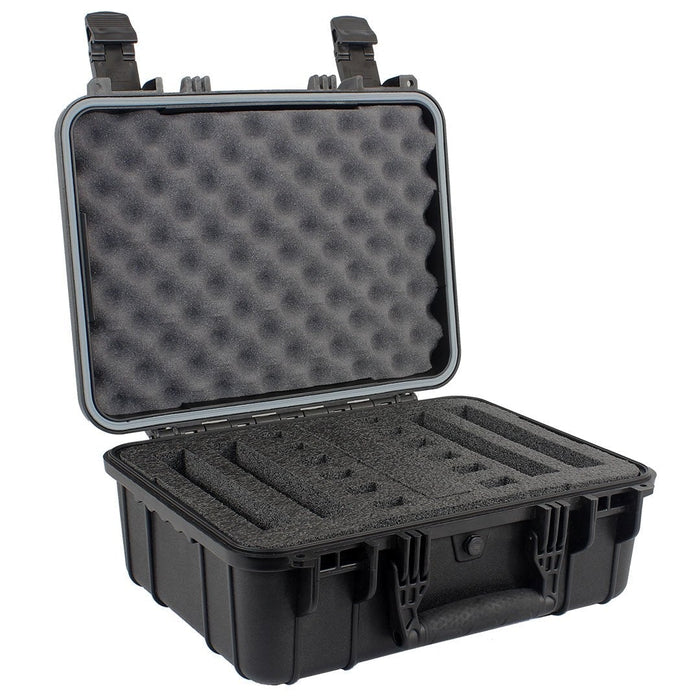 Condition 1 - Waterproof IP67 16" Medium Hard Case Tactical Case Condition 1 Black / 4-Gun Pre-Cut Foam 