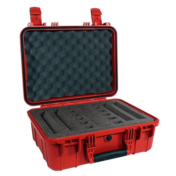 Condition 1 - Waterproof IP67 16" Medium Hard Case Tactical Case Condition 1 Red / 4-Gun Pre-Cut Foam 