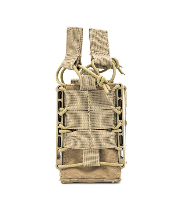 Rapid Access Double AR .223/5.56 & 7.62 Open Top Molle Mag Pouch 221B Tactical Tan 