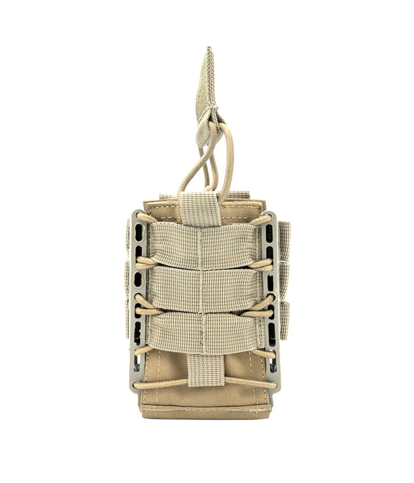 Rapid Access Single AR .223/5.56 & 7.62 Open Top Molle Mag Pouch 221B Tactical Tan 