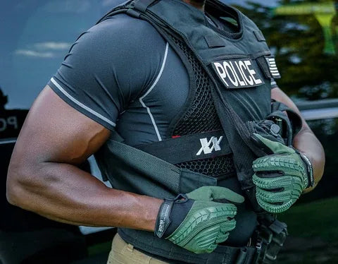 Officer wearing the Elite under a duty vest